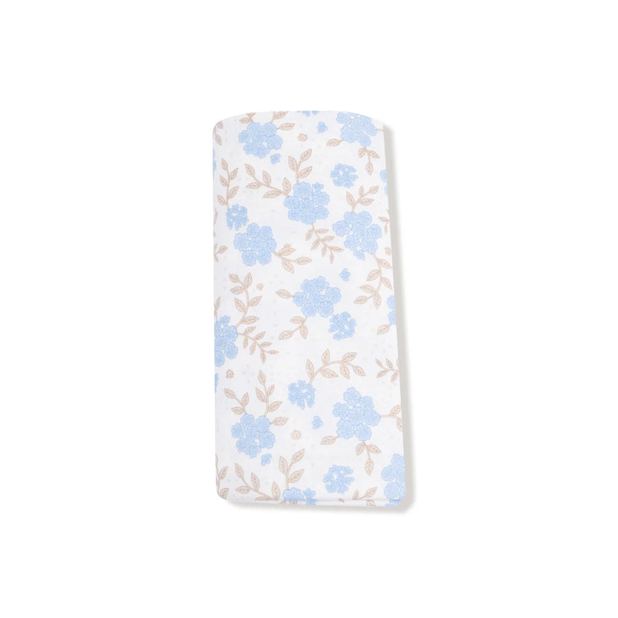 BABY BLUE FLORAL SWADDLE BLANKET
