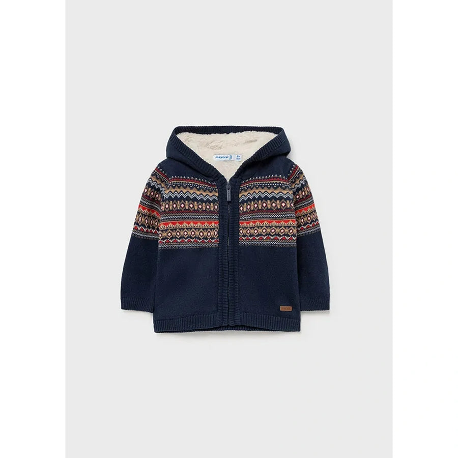 ZIP HOODY KNITTED BOY SWEATER