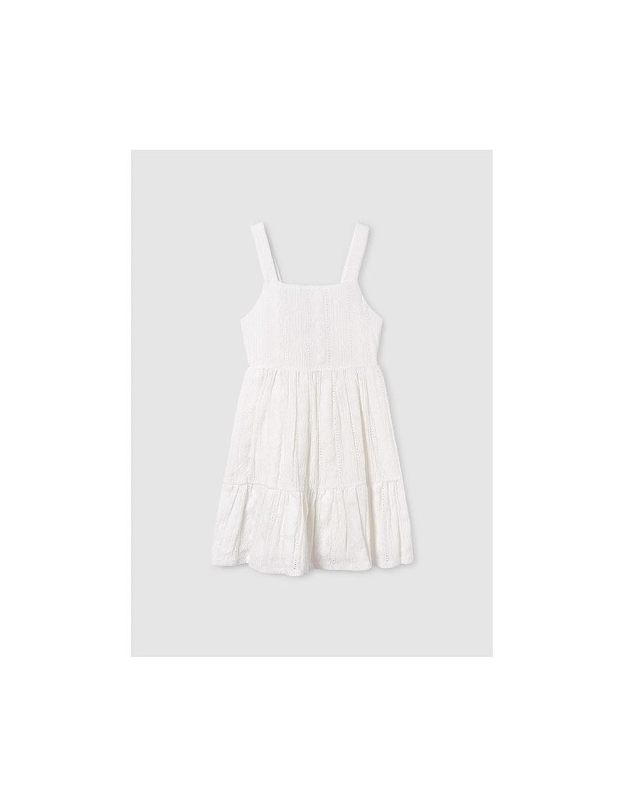 BRIGHT WHITE EYELET DRESS