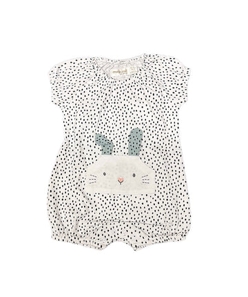 BLACK AND WHITE DOT BUNNY SUNSUIT - Pink and Brown Boutique