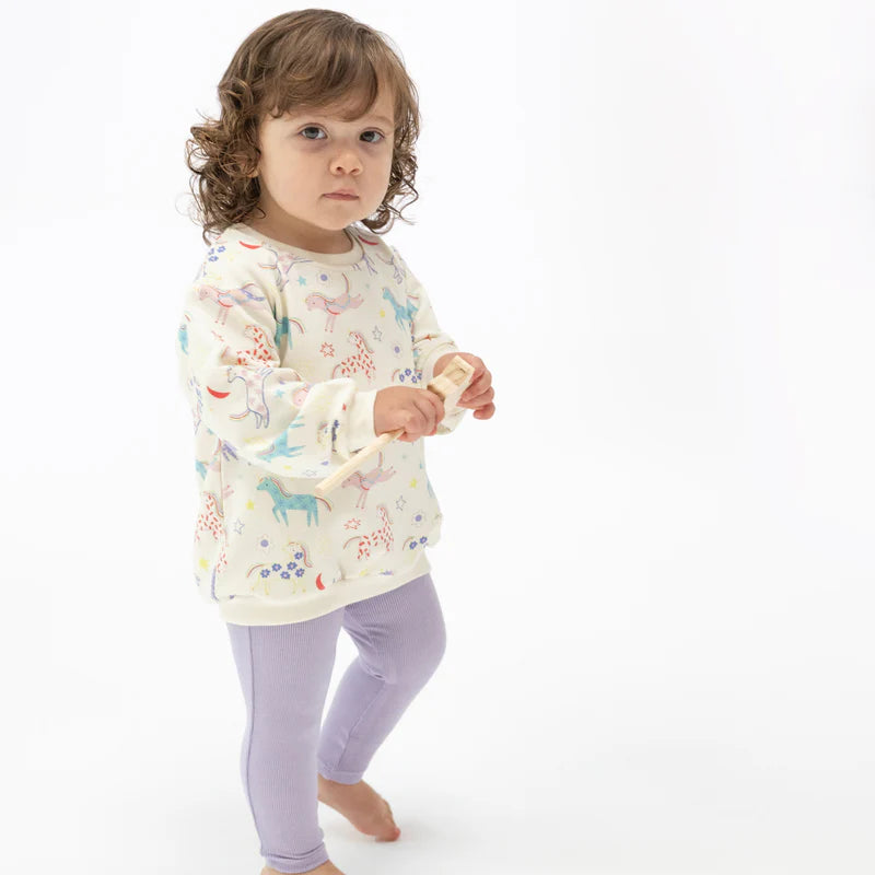 FUN UNICORNS SWEATSHIRT & RIBBED LEGGING