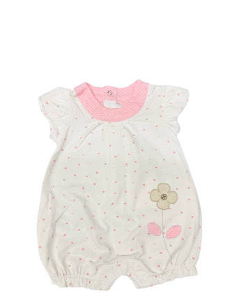 PINK DOT DAISY EMBROIDER ROMPER - Pink and Brown Boutique