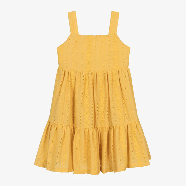 SUNSHINE YELLOW EYELET DRESS