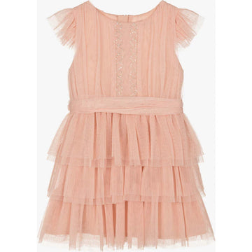 PLEATED TULLE LAYER DRESS