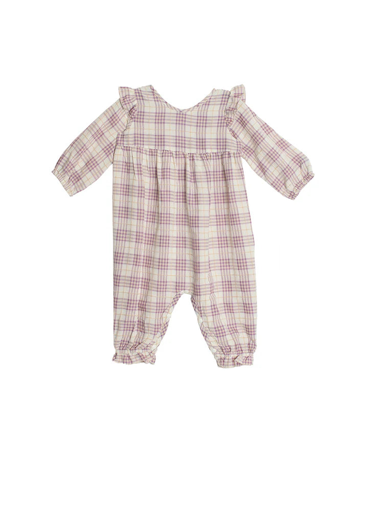 PERIWINKLE PLAID ROMPER