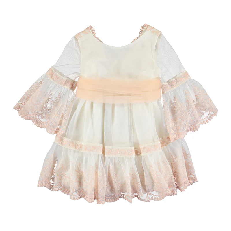 ROMANTIC LACE DRESS CREAM SALMON