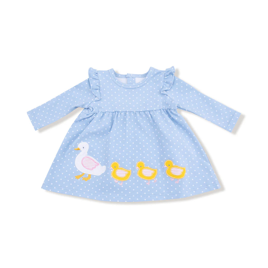 DUCK FAMILY APPLIQUE DRESS W/DIAPER COVER