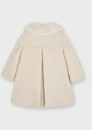 FAUX FUR COLLAR COAT BEIGE