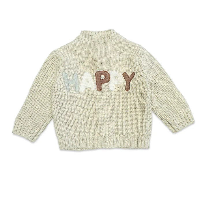 HAPPY CHUNKY ORGANIC SWEATER CARDIGAN