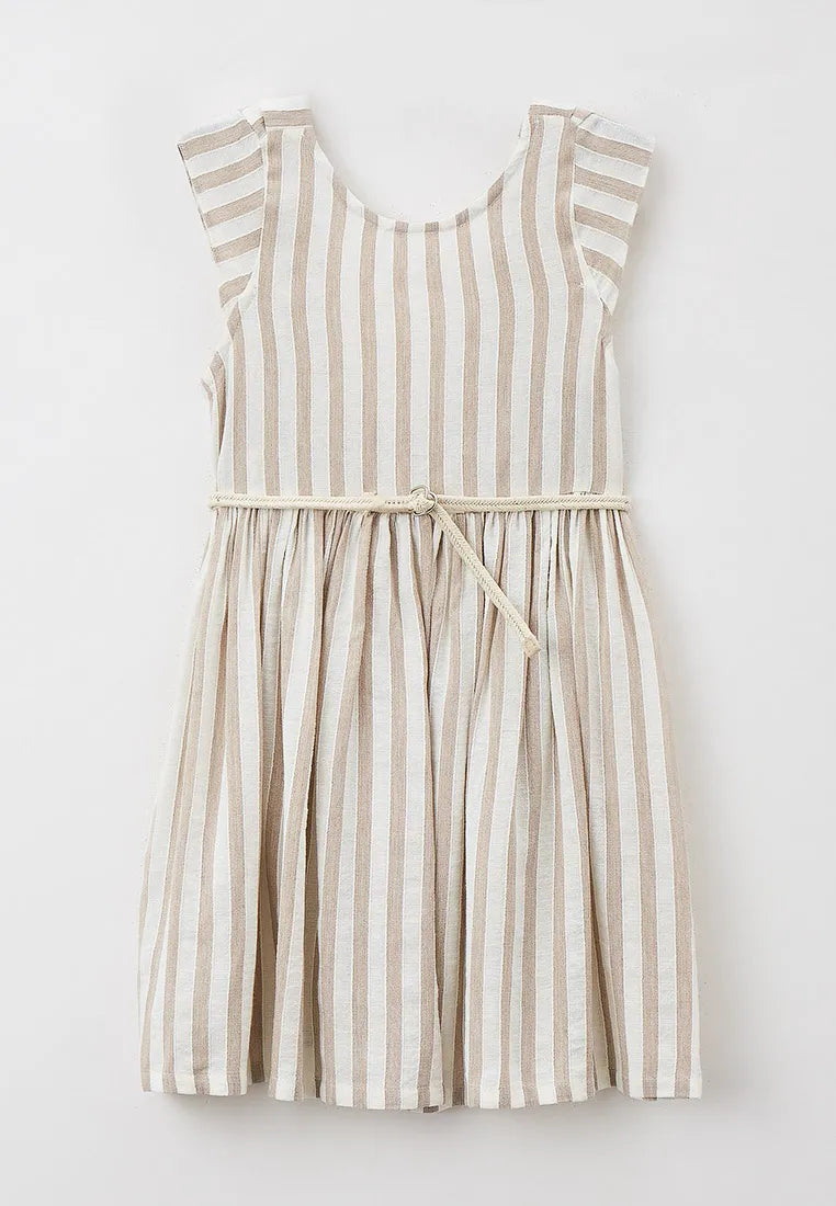 BEIGE STRIPE DRESS