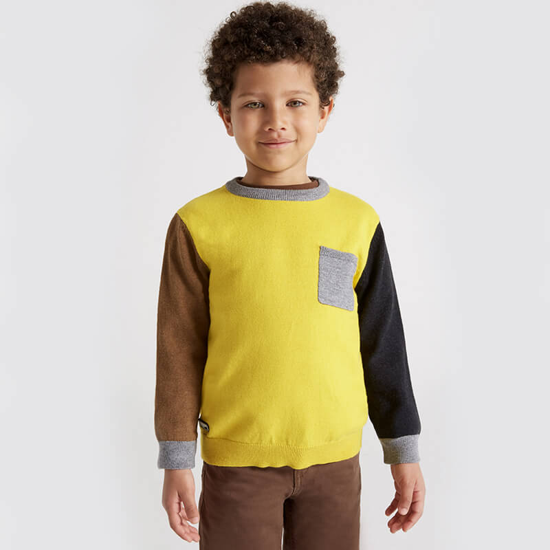 COLOR BLOCK BOY SWEATER