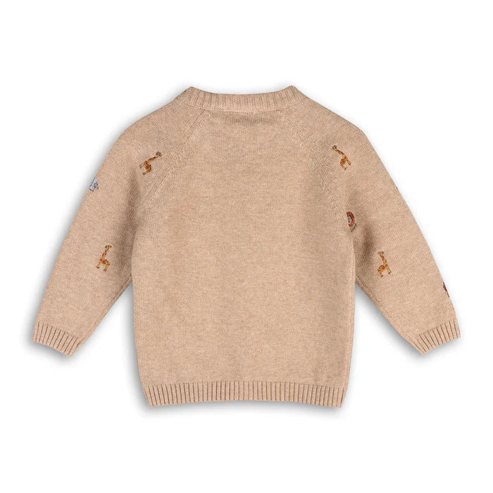 MINI SAFARI EMBROIDERED ORGANIC SWEATER KNIT SET