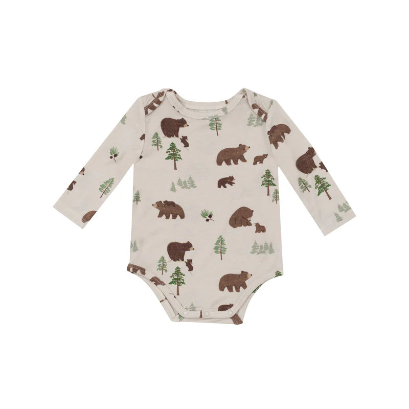 BABY BEAR APPLIQUE WITH SWEET BROWN BEARS BODYSUIT SETS