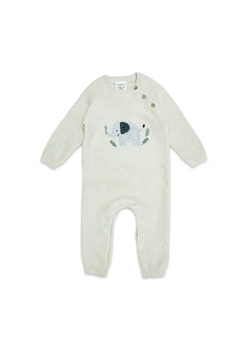 ORGANIC COTTON ELEPHANT SWEATER ROMPER