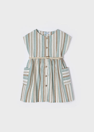BUTTON STRIPE DRESS