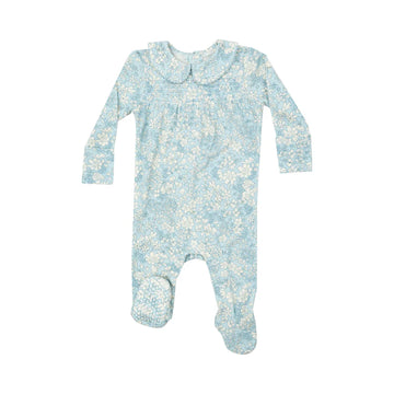 BLUE MEADOW FLORAL BAMBOO FOOTIES