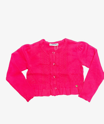 FUSCHIA ORGANIC  COTTON GIRL SWEATER - Pink and Brown Boutique