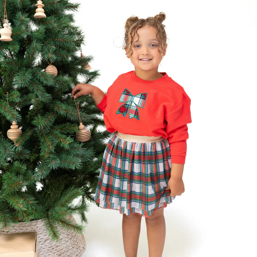 HOLIDAY PLAID SWEATSHIR AND TUTU SET