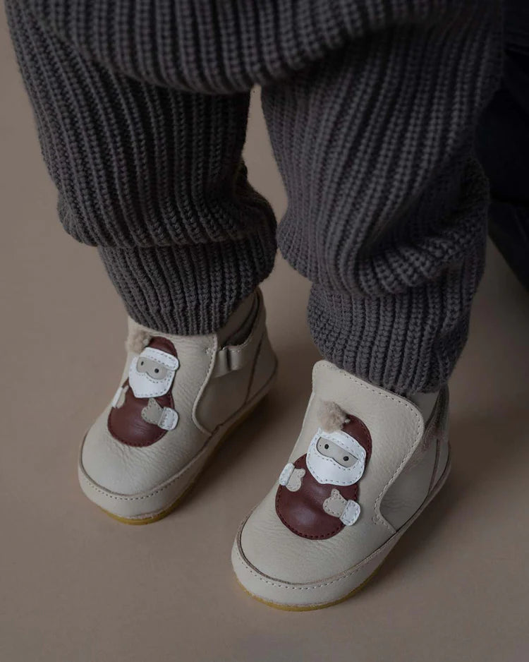 SANTA FAUX FUR LINED LEATHER BOOTIES