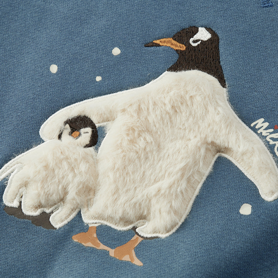 COZY SWEATSHIRT DARK BLUE PENGUIN