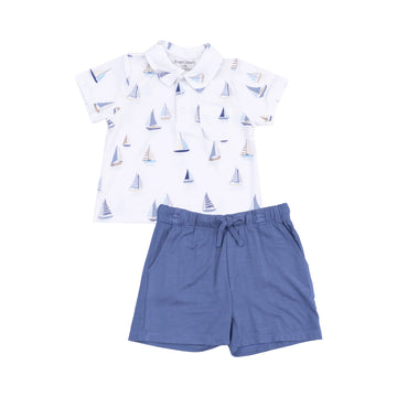 SAILBOATS BLUE BOY SET