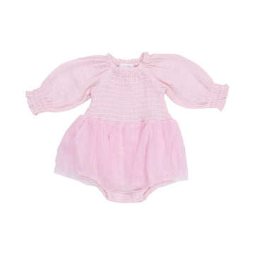 BALLET PINK L/S SMOCKED TUTU BUBBLE