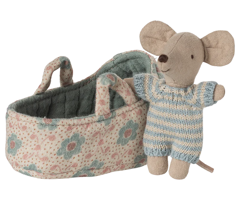 BABY BOY MOUSE IN CARRY COT