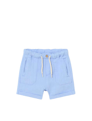 BABY BOY LIGHT BLUE COTTON SHORTS