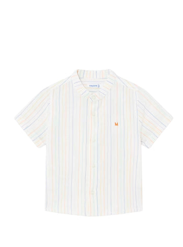 BABY BOY SHORT SLEEVE MULTI LINEN SHIRT