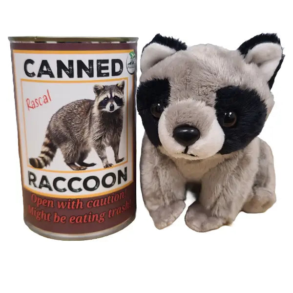 CANNED RACCOON PLUSH W/JOKES