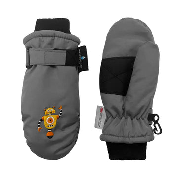 Robot Embroidered Ski Mitten