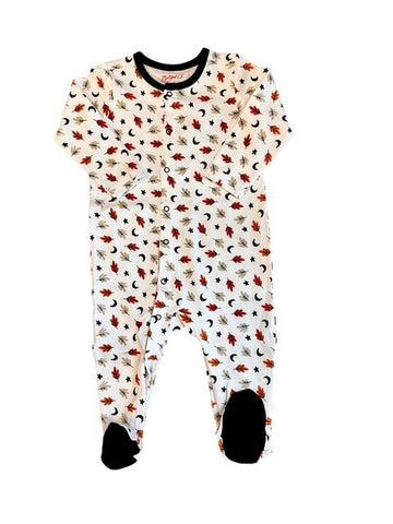 ORGANIC COTTON FALL LEAVES FOOTIE
