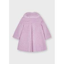 FAUX FUR COLLAR COAT LILAC