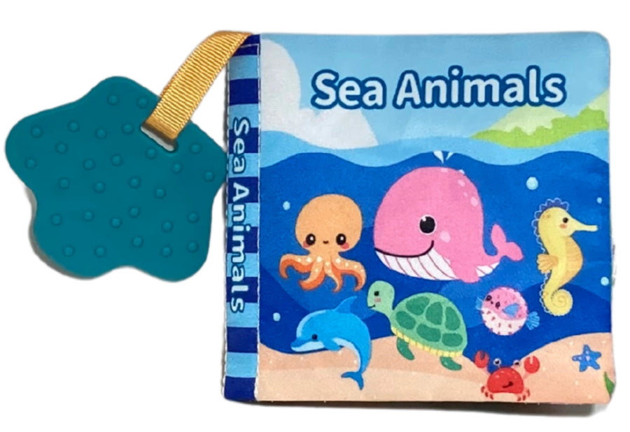 CLOTH BOOK WITH TEETHER SEA ANIMAL