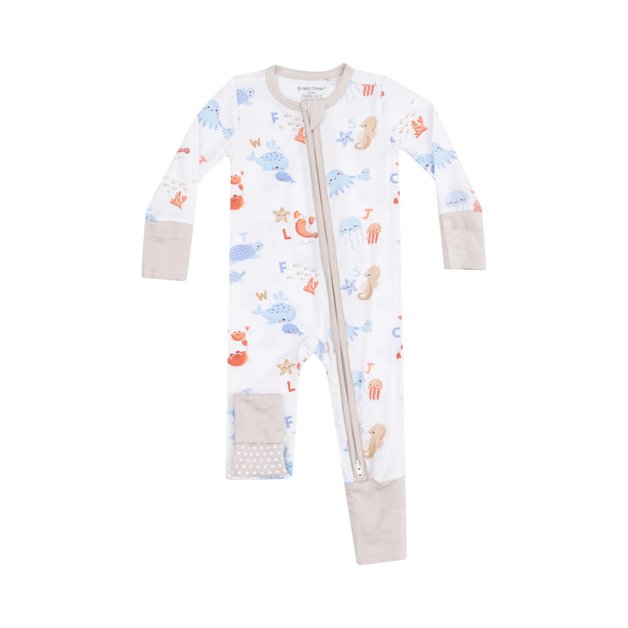 COASTAL ABCS BAMBOO CONVERTER ROMPER