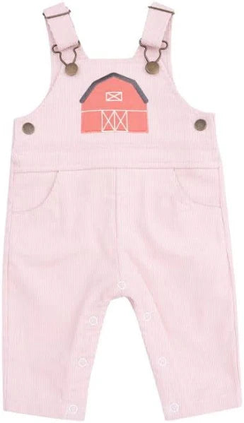 LITTLE FARM APPLIQUE PINK CLASSIC OVERALL