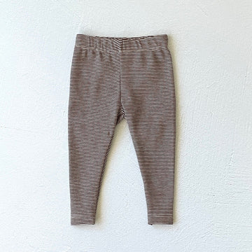 ORGANIC COTTON STRETCH LEGGING BROWN STRIPE