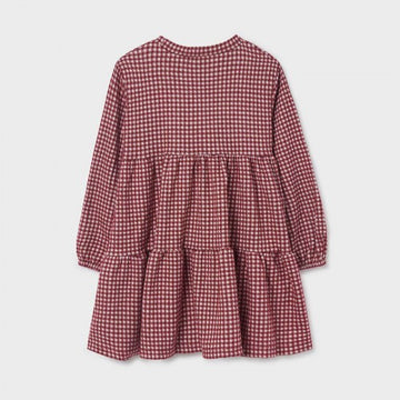 TIERED RED CHECKER DRESS