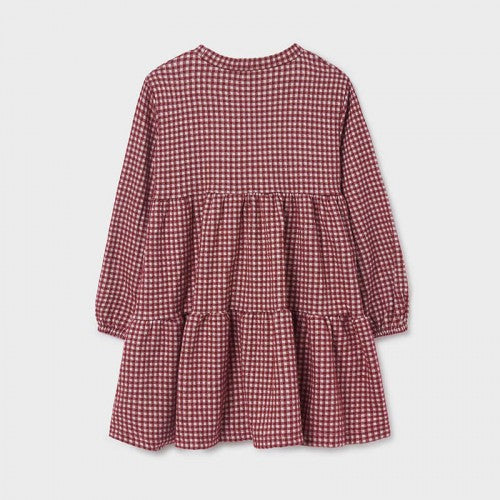 TIERED RED CHECKER DRESS