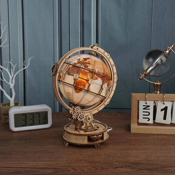 DIY WOODEN 3D PUZZLE LUMINOUS GLOBE