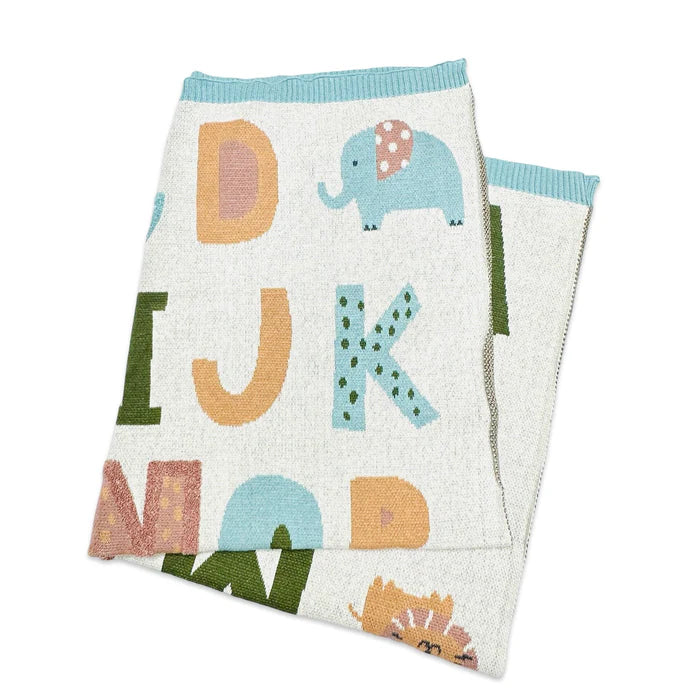 ORGANIC COTTON SWEATER BLANKET ALPHABET