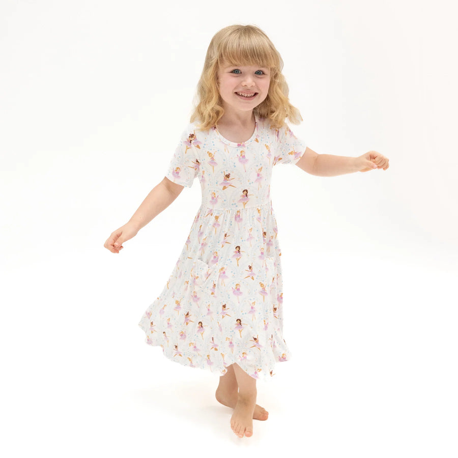 BOW BALLERINA BAMBOO TWIRL DRESS