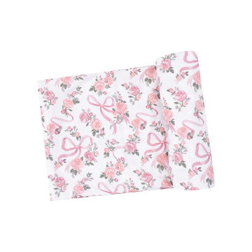 RIBBONS AND FLOWERS BAMBOO SWADDLE BLANKET