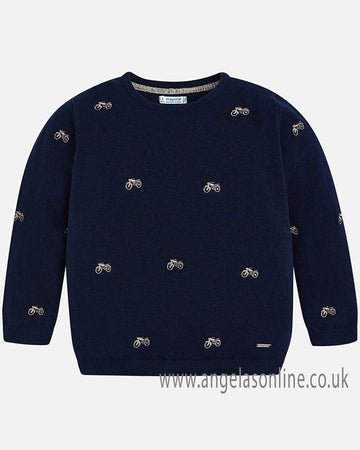 MOTORCYCLE EMBROIDERED BOY SWEATER