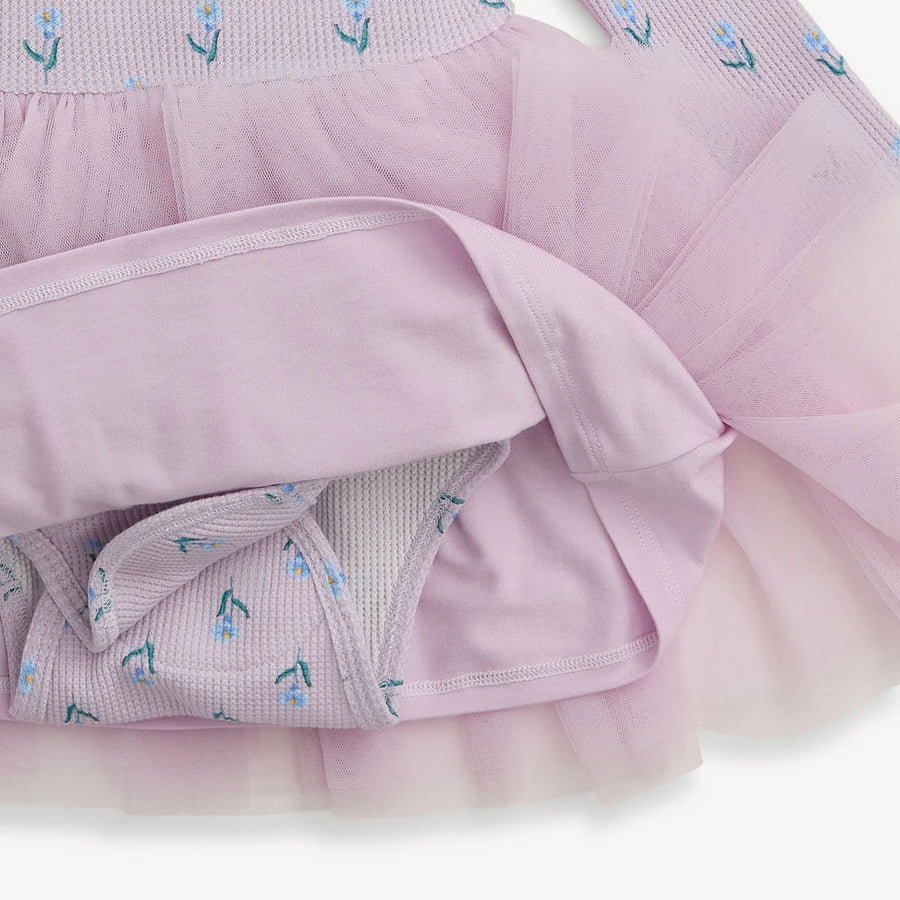 LAVENDAR FLORAL DRESS W/TULLE SKIRT