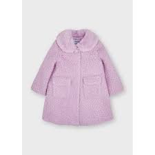 FAUX FUR COLLAR COAT LILAC
