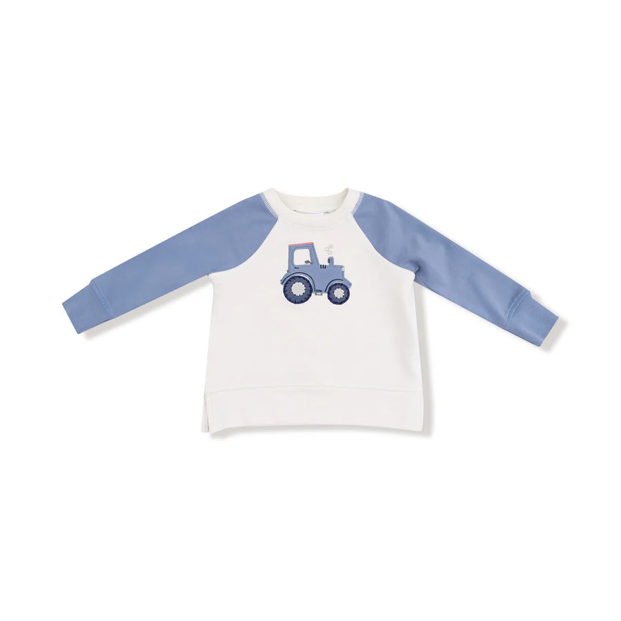 MINI TRACTOR APPLIQUE SWEATSHIRT W/JOGGER
