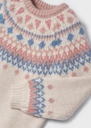 BLUSH FAIR ISLE CABLE SWEATER