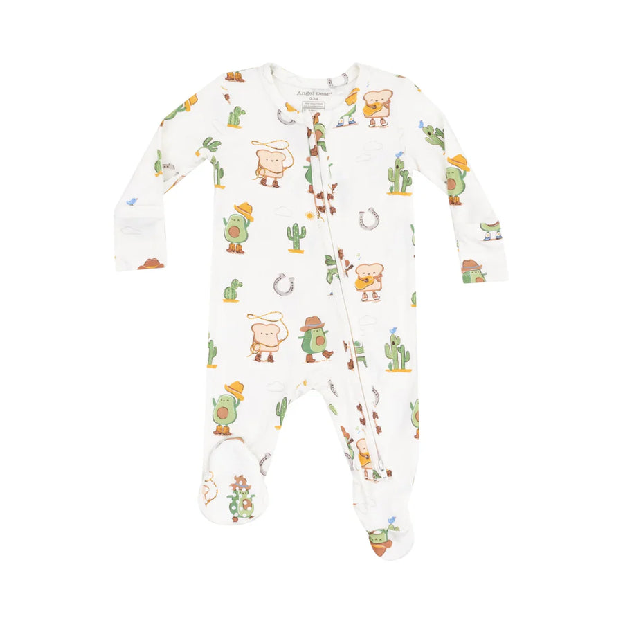 AVOCADO TOAST WESTERN ZIPPER FOOTIE
