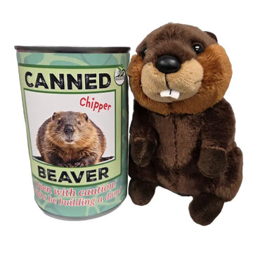 CANNED BEAVER PLUSH W/JOKES